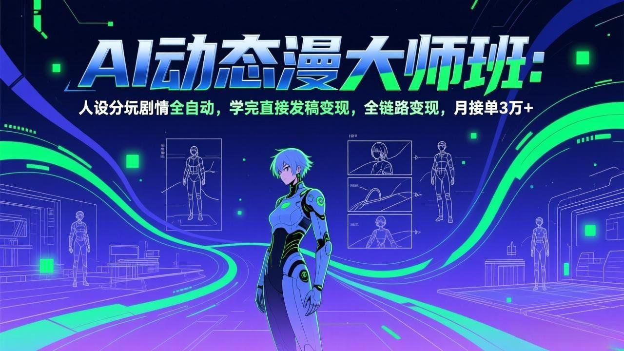 
          AI动态漫剧大师班：人设分镜剧情全自动，学完直接发稿变现，全链路变现，月接单3万+ - Featured image
        