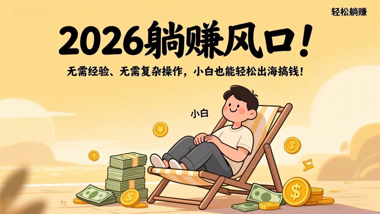 
          2026躺赚风口！无需经验、无需复杂操作，小白也能轻松出海搞钱！ - Featured image
        