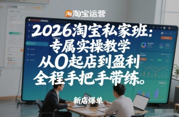 
          2026淘宝私家班：专属实操教学，从0起店到盈利，全程手把手带练(更新26年2月) - Featured image
        