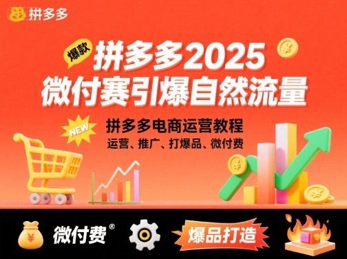 
          拼多多微付费引爆自然流量，拼多多电商运营教程，运营、推广、打爆品、微付费(更新26年2月) - Featured image
        