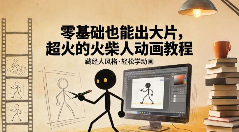 
          零基础也能出大片，超火的火柴人动画教程(藏经人风格) - Featured image
        