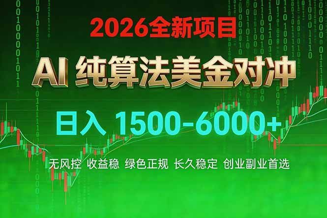 
          2026 全新美金对冲项目，不套平台赠金，不封号，纯算法对冲，日入 1500-6000+ - Featured image
        
