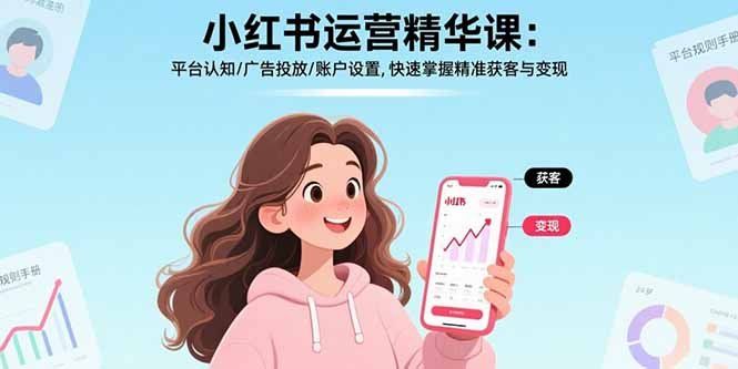 
          小红书运营精华课-更新：平台认知/广告投放/账户设置,快速掌握精准获客与变现 - Featured image
        