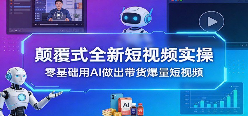 
          颠覆式全新短视频实操，零基础用AI做出带货爆量短视频 - Featured image
        