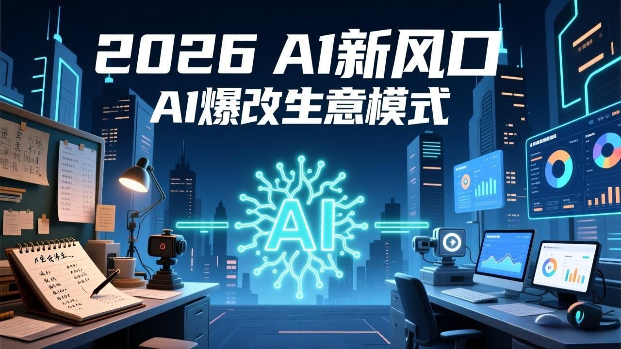 
          2026年AI创富新风口，用人工智能爆改你的生意模式，从短视频到直播全面降本增效抢占先机 - Featured image
        