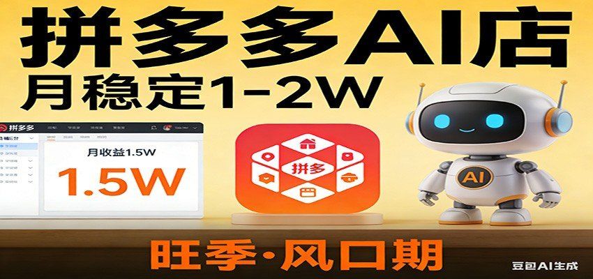 
          开一家拼多多AI店，月稳定1-2W，目前旺季，风口期！ - Featured image
        