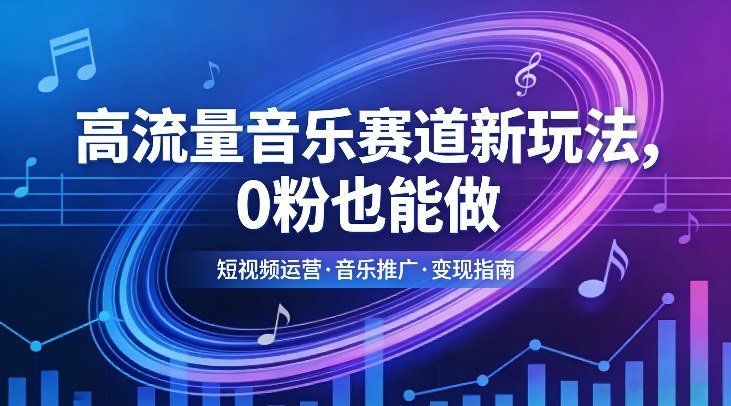
          高流量音乐赛道新玩法，0粉也能做，冷启动破万播，轻松涨粉变现 - Featured image
        