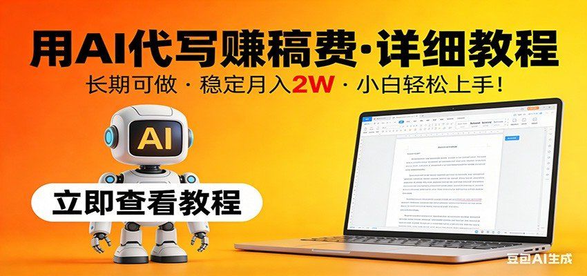 
          用AI代写赚稿费，详细教程，长期可做，稳定月入2W，小白轻松上手！ - Featured image
        