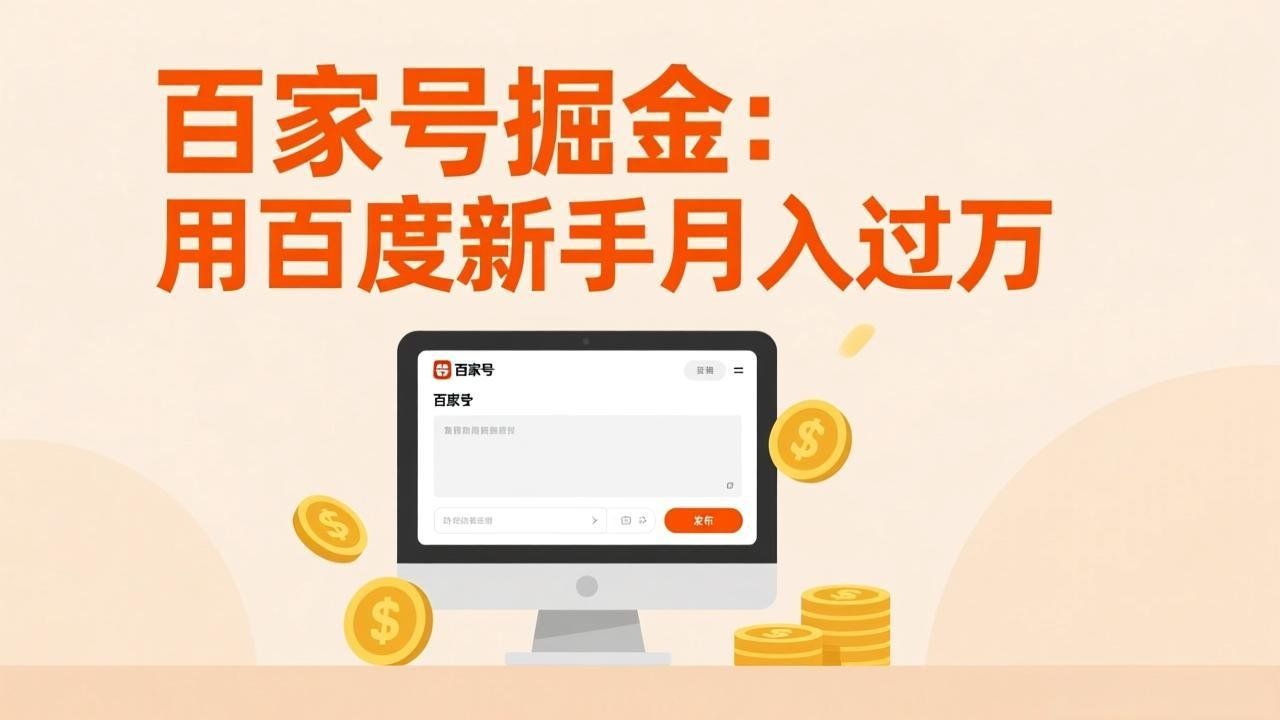 
          百家号掘金：用百度新手月入过万，日入300，无需引流，全新手机搬砖项目 - Featured image
        