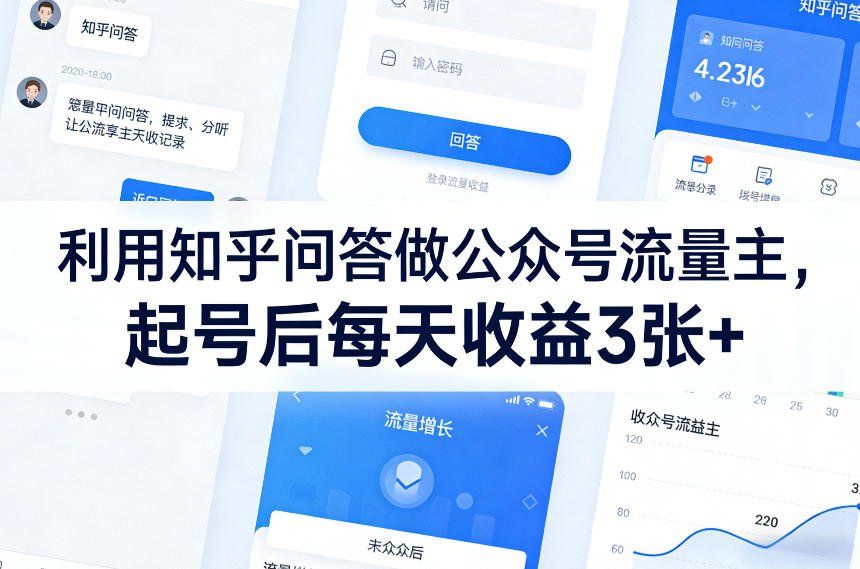 
          利用知乎问答做公众号流量主，起号后每天收益3张+ - Featured image
        