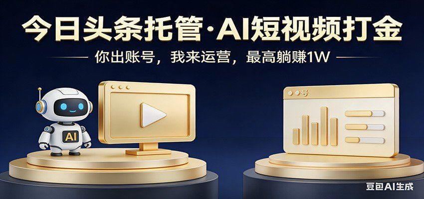 
          头条号AI托管，我提供作品，你提供账号，每天5分钟发布，小白躺赚3000+ - Featured image
        
