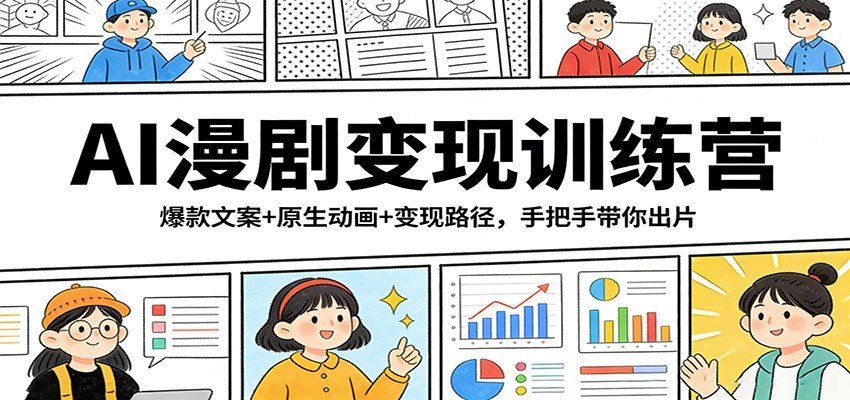 
          AI漫剧变现训练营：爆款文案+原生动画+变现路径，手把手带你出片 - Featured image
        