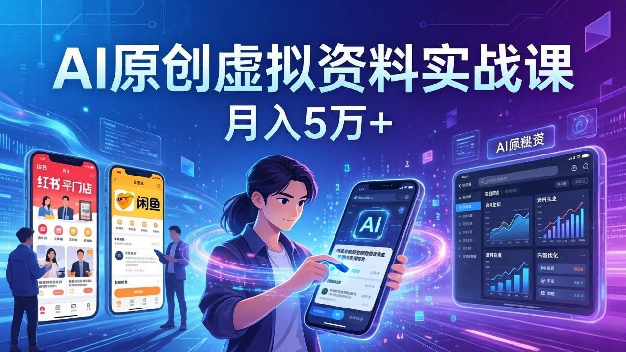 
          AI原创虚拟资料实战课：2026新机会，小红书闲鱼开店，普通人用AI轻松变现，月入5万+ - Featured image
        