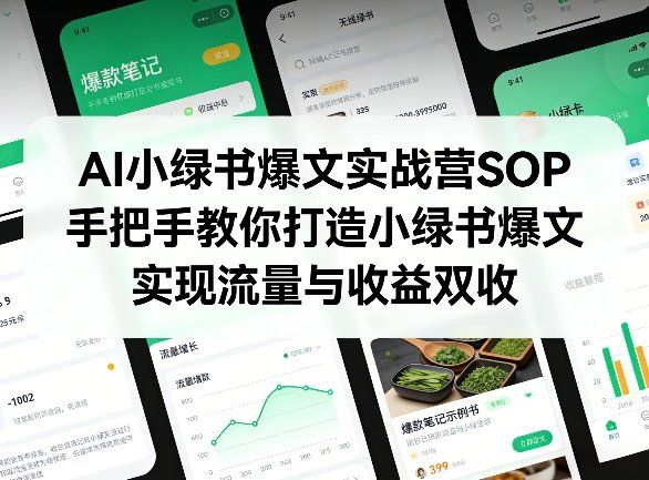 
          AI小绿书爆文实战营SOP，手把手教你打造小绿书爆文，实现流量与收益双收 - Featured image
        