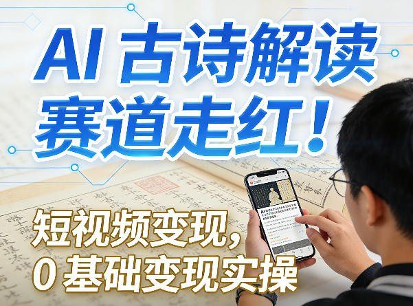 
          AI古诗解读赛道走红！短视频变现，0基础变现实操 - Featured image
        