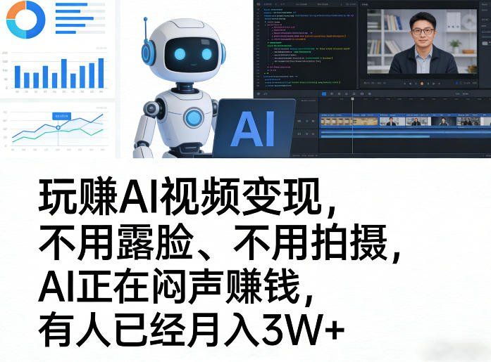 
          玩賺AI视频变现，不用露脸、不用拍摄，AI正在闷声賺钱，有人已经月入3W+ - Featured image
        
