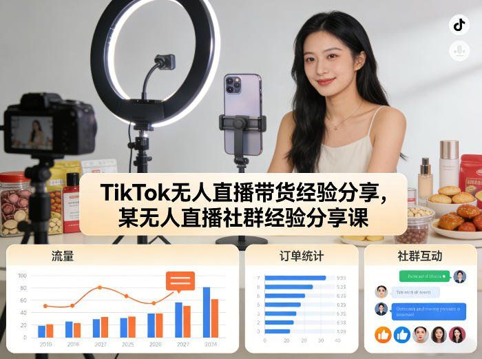 
          TikTok无人直播带货经验分享，某无人直播社群经验分享课 - Featured image
        
