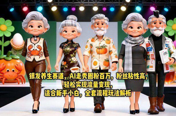 
          银发养生赛道，AI走秀圈粉百万，粉丝粘性高，轻松实现流量变现，适合新手小白，全套流程玩法解析 - Featured image
        
