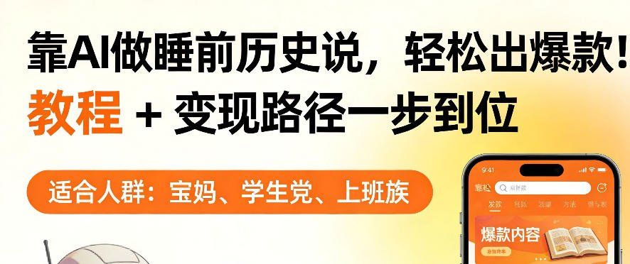 
          靠AI做睡前历史解说，轻松出爆款！教程+变现路径一步到位，单个视频收益1K+【揭秘】 - Featured image
        