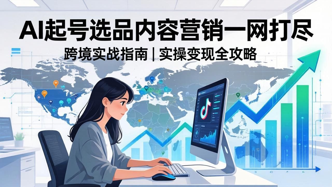 
          2026 TikTok 跨境AI实操：从零基础到变现全流程，AI起号选品内容营销一网打尽 - Featured image
        