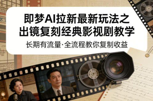 
          即梦AI拉新最新玩法之出镜复刻经典影视剧教学，长期有流量，全流程教你复制收益 - Featured image
        