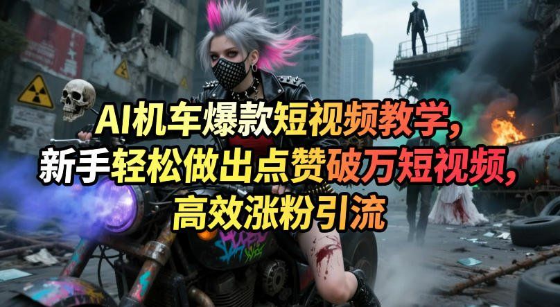 
          AI机车爆款短视频教学，新手轻松做出点赞破万短视频，高效涨粉引流 - Featured image
        