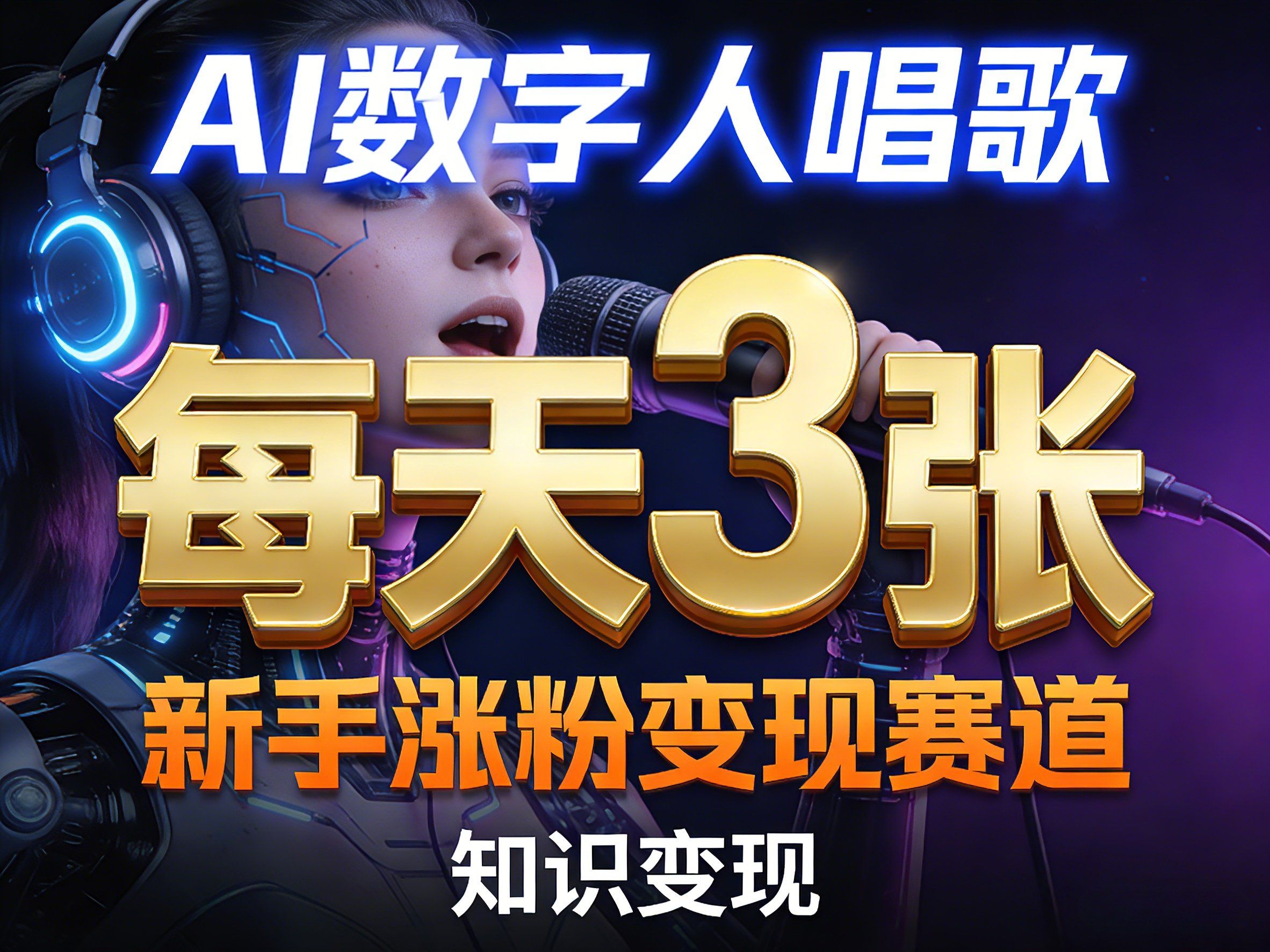 
          AI数字人唱歌，新手涨粉变现赛道，每天3张和知识付费，副业必备 - Featured image
        