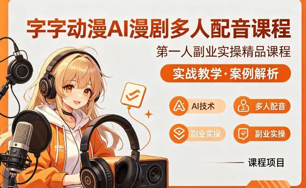 
          字字动漫AI漫剧多人配音课程，实战教学，案例解析 - Featured image
        