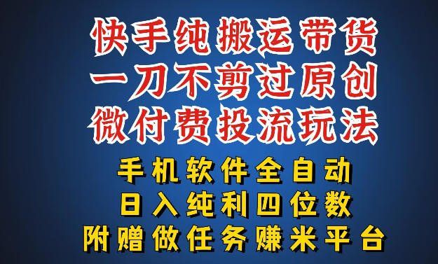 
          最新黑科技快手搬运带货方法，手机就能操作，轻松带你日入四位数【揭秘】 - Featured image
        