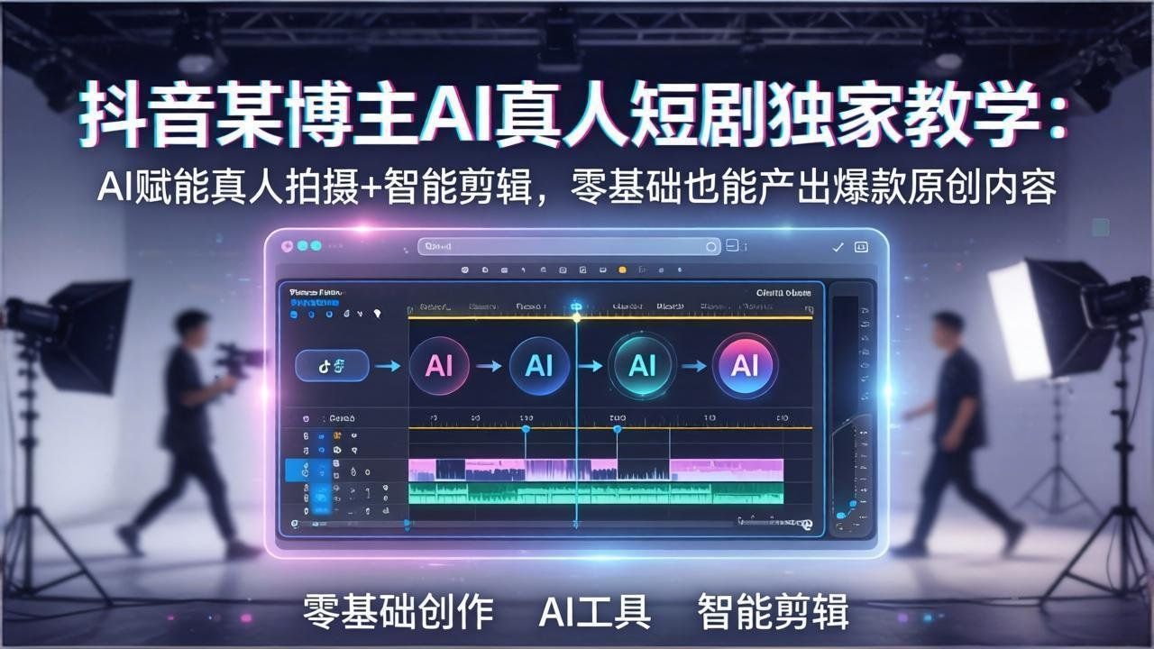 
          抖音某博主AI真人短剧独家教学：AI赋能真人拍摄+智能剪辑，零基础也能产出爆款原创内 - Featured image
        