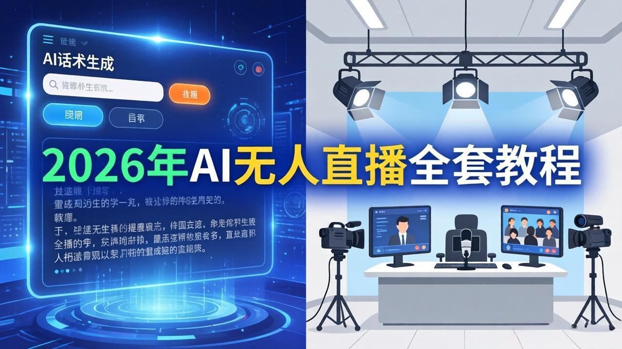 
          2026年AI无人直播全套教程：OBS安装+软件配置+直播间搭建+话术生成+一键开播实操 - Featured image
        