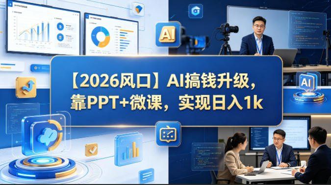 
          【2026风口】AI搞钱升级，靠PPT+微课，实现日入1k - Featured image
        