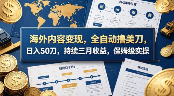 
          海外内容变现，全自动撸美刀，日入50刀，持续三月收益，保姆级实操【揭秘】 - Featured image
        