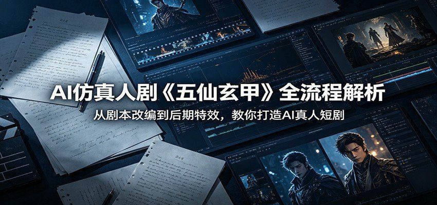 
          AI仿真人剧《五仙玄甲》全流程解析：从剧本改编到后期特效，教你打造AI真人短剧 - Featured image
        
