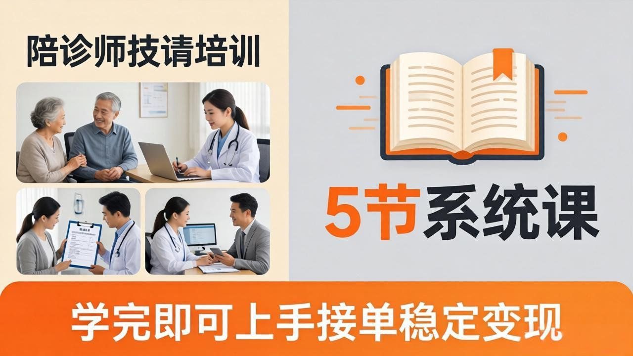 
          想做陪诊师不知从何下手？5节系统课教你掌握核心技能，学完即可上手接单稳定变现 - Featured image
        
