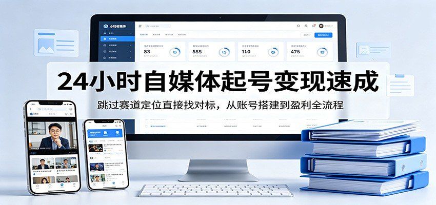 
          24小时自媒体起号变现速成，跳过赛道定位直接找对标，从账号搭建到盈利全流程 - Featured image
        