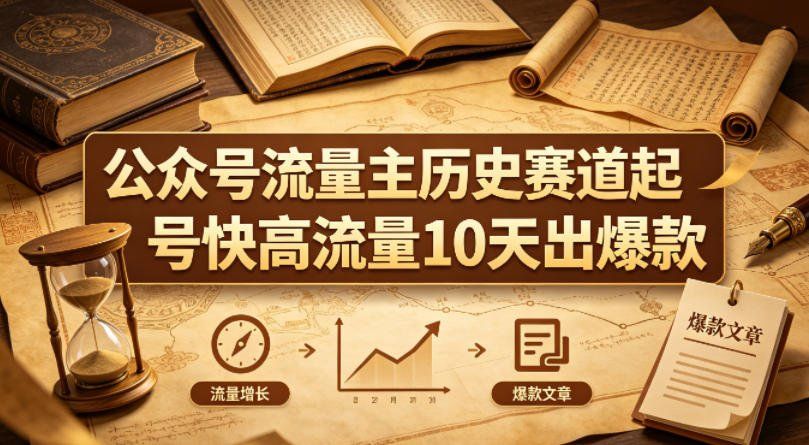 
          公众号流量主之历史赛道，起号快+高流量，10天就能出爆款！ - Featured image
        