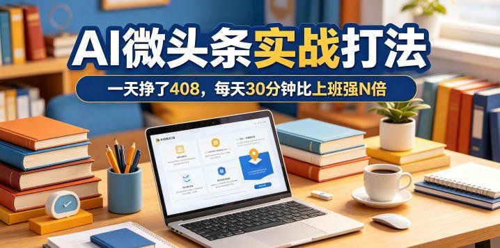 
          一天挣了408，AI微头条实战打法，每天30分钟比上班强N倍 - Featured image
        
