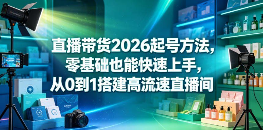 
          直播带货2026起号方法，零基础也能快速上手，从0到1搭建高流速直播间 - Featured image
        