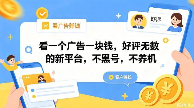 
          看一个广告一块钱，好评无数的新平台，不黑号，不养机，一撸几十块钱还是不错的【揭秘】 - Featured image
        