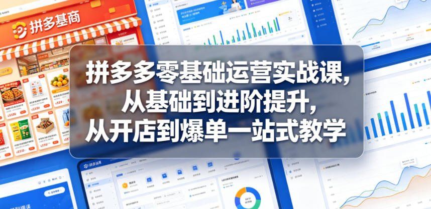 
          拼多多零基础运营实战课，从基础到进阶提升，从开店到爆单一站式教学 - Featured image
        