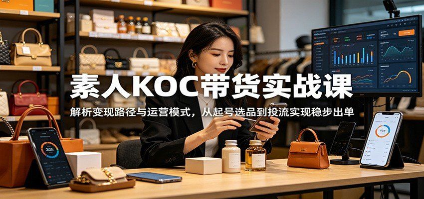 
          素人KOC带货实战课：解析变现路径与运营模式，从起号选品到投流实现稳步出单 - Featured image
        
