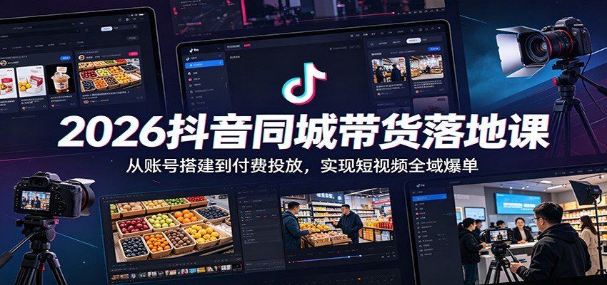 
          2026抖音同城带货落地课：从账号搭建到付费投放，实现短视频全域爆单 - Featured image
        