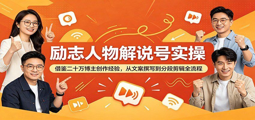 
          励志人物解说号实操：借鉴二十万博主创作经验，从文案撰写到分段剪辑全流程 - Featured image
        