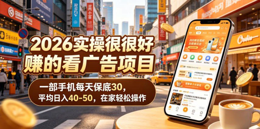 
          2026实操很好賺的看广告项目，一部手机每天保底30，平均日入40-50，在家轻松操作【揭秘】 - Featured image
        