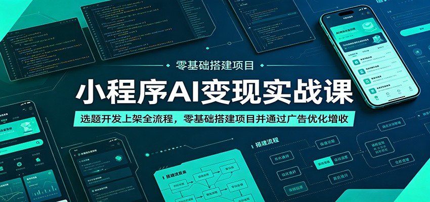 
          小程序AI变现实战课：选题开发上架全流程，零基础搭建项目并通过广告优化增收 - Featured image
        