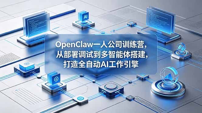
          OpenClaw 一人公司训练营，从部署调试到多智能体搭建，打造全自动 AI 工作引擎 - Featured image
        