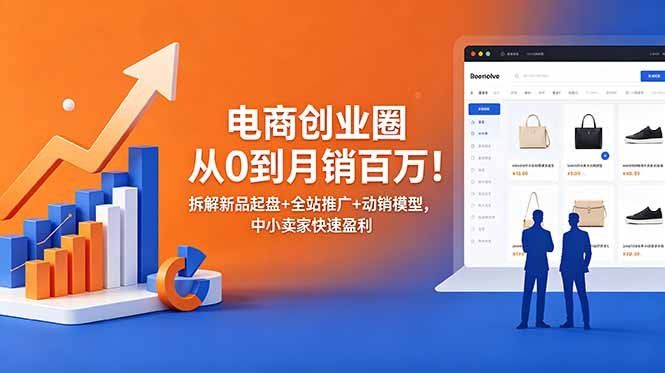 
          电商创业圈从0到月销百万！拆解新品起盘+全站推广+动销模型，中小卖家快速盈利 - Featured image
        