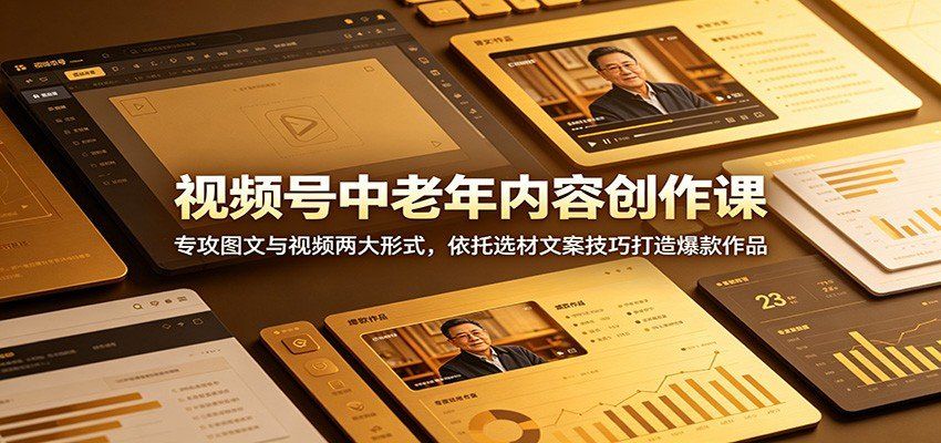 
          视频号中老年内容创作课：专攻图文与视频两大形式，依托选材文案技巧打造爆款作品 - Featured image
        