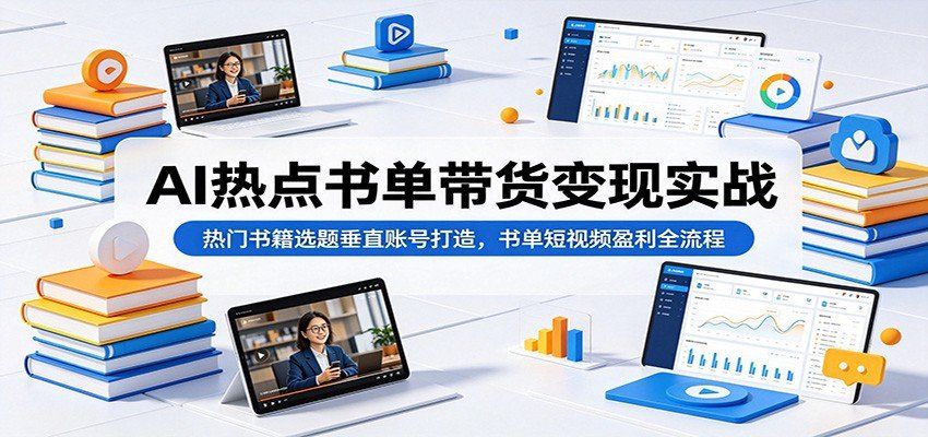 
          AI热点书单带货变现实战：热门书籍选题垂直账号打造，书单短视频盈利全流程 - Featured image
        